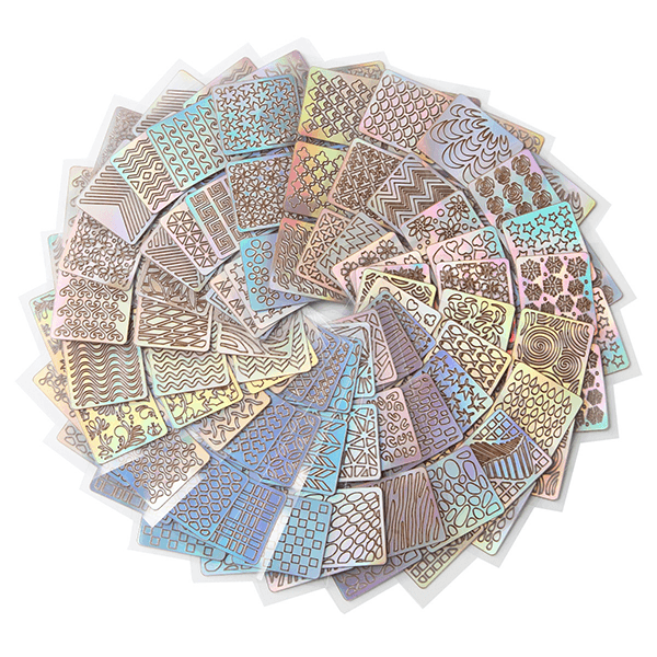 Laser Holo Nail Stencil Stickers Set
