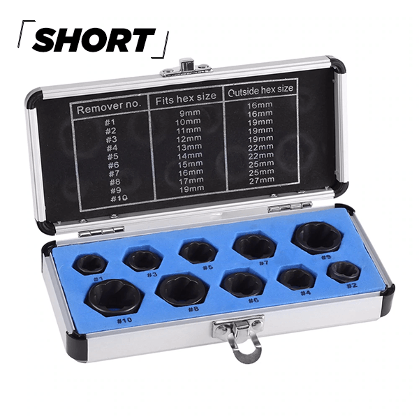 Universal Damaged Bolt Extractors (Set of 10)