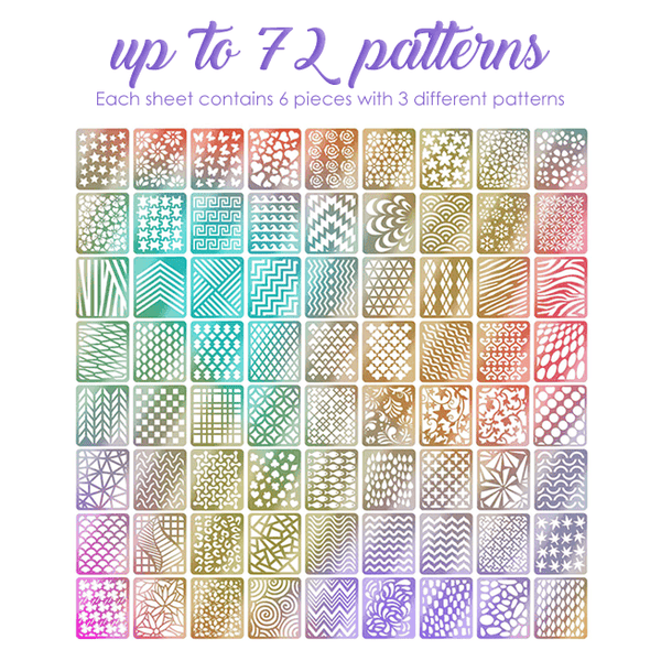 Laser Holo Nail Stencil Stickers Set